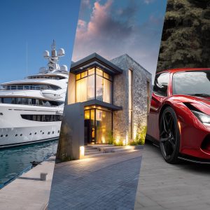 What money can buy: a yacht, an architecturally designed home, and a sports car